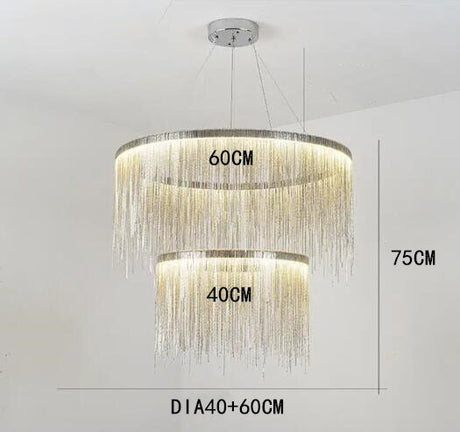 Postmodern Style Living Room Chain Led Chandelier-ChandeliersDecor