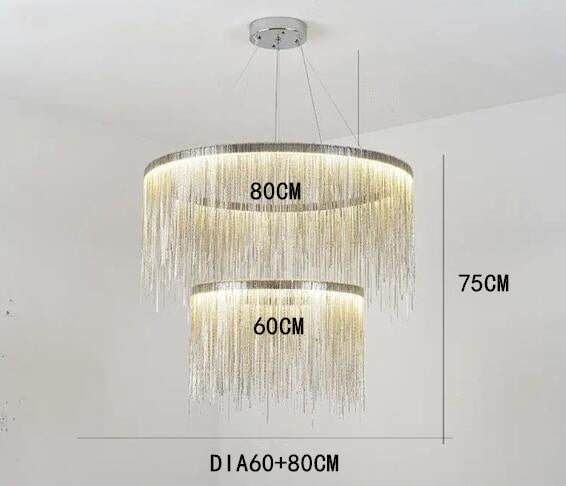 Postmodern Style Living Room Chain Led Chandelier-ChandeliersDecor