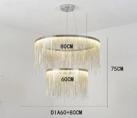 Postmodern Style Living Room Chain Led Chandelier-ChandeliersDecor