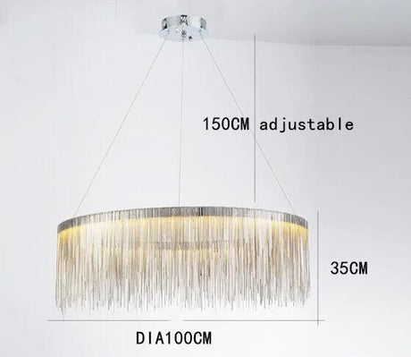 Postmodern Style Living Room Chain Led Chandelier-ChandeliersDecor