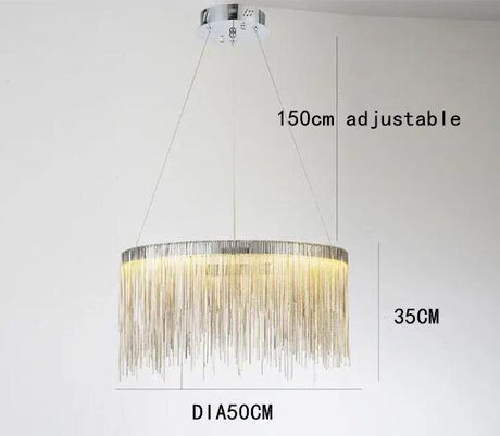 Postmodern Style Living Room Chain Led Chandelier-ChandeliersDecor