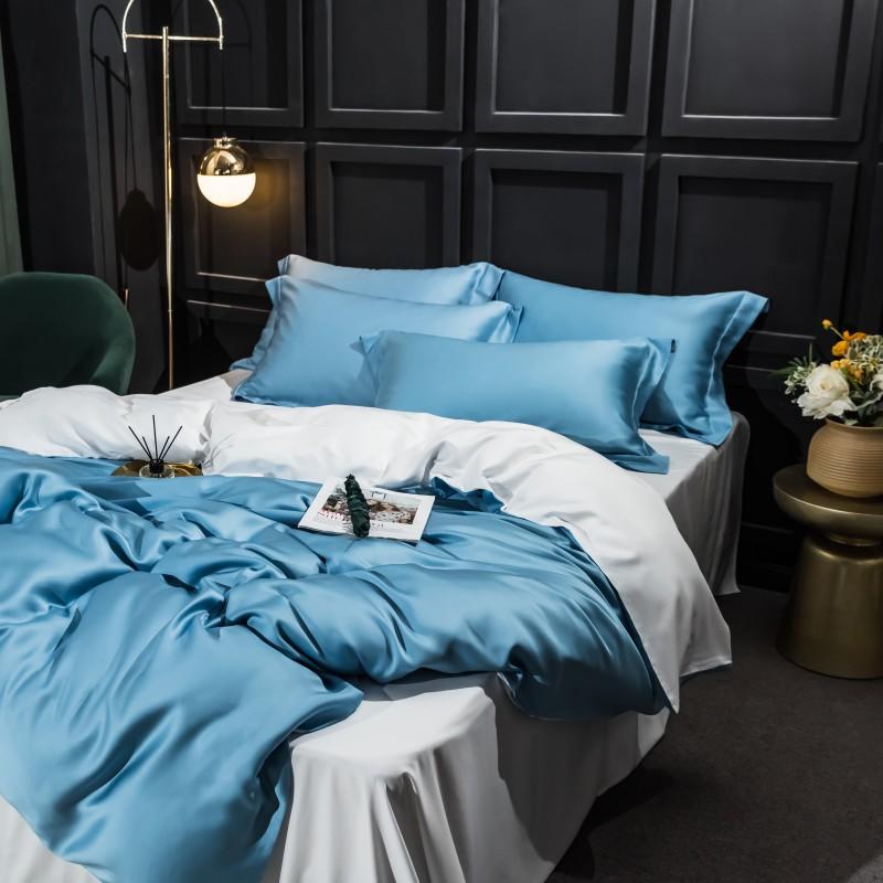 Parure de lit en soie de mûrier haut de gamme – Luxe et confort.