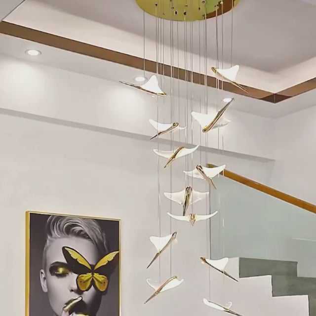Seagull Hanging Light Staircase Chandelier – LED Lighting-ChandeliersDecor.com