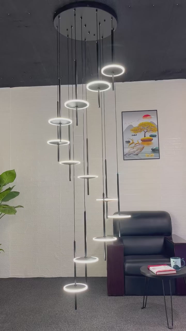 Anelli Piastra LED Lampadario Scala