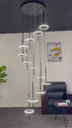 Rings LED Plate Staircase Chandelier