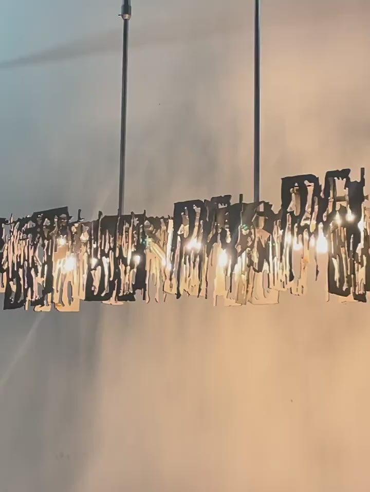 Lustre en métal rouillé : luminaire exquis