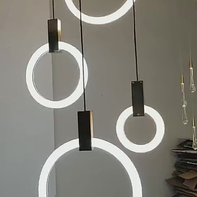 Aluminium Black Rings Long pendant lamp-ChandeliersDecor.com