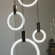 Aluminium Black Rings Long pendant lamp