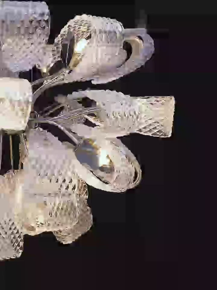 Éclairage LED en cristal de fleur - Lustre en cristal