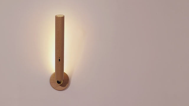 Rotatable Oak Wood 360° Wall Light USB Chargeable-ChandeliersDecor.com