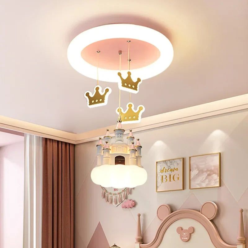 Princess Castle Crown Ceiling Light