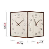 Punch-free Solid Wood Corner Double-Sided Wall Clock