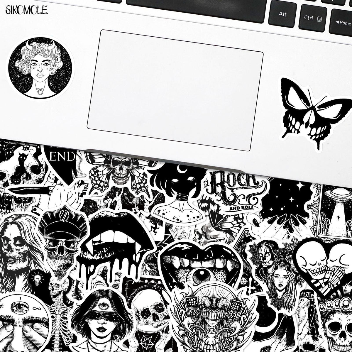 Punk Devil Black And White Horror Stickers Pack-ChandeliersDecor