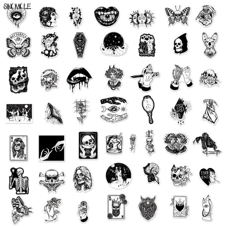 Punk Devil Black And White Horror Stickers Pack-ChandeliersDecor