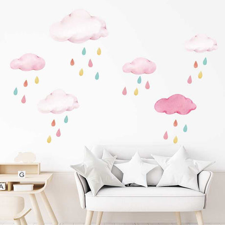 Rabbit on Pink Umbrella Wall Sticker | Kids Nursery Wall Stickers