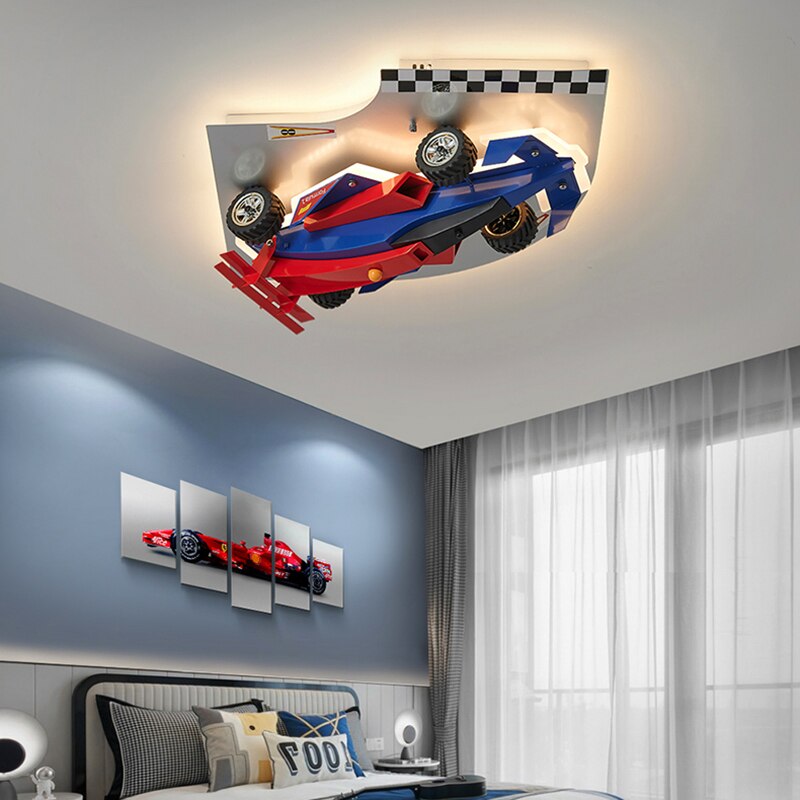 Racing Car Hanging Light - Art Deco Lighting for Kids Room-ChandeliersDecor