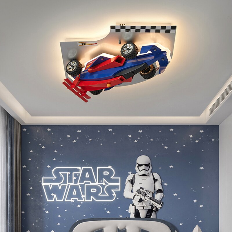 Racing Car Hanging Light - Art Deco Lighting for Kids Room-ChandeliersDecor