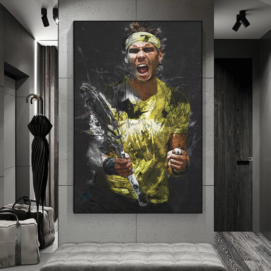 Rafael Nadal Tennis Legend Sports Canvas Wall Art-ChandeliersDecor