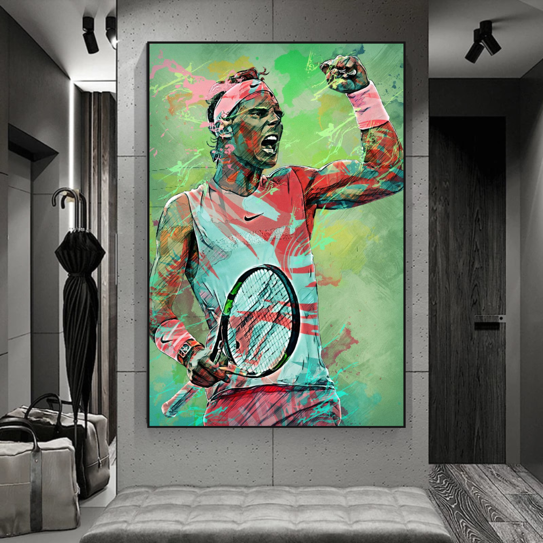 Rafael Nadal Tennis Legend Sports Canvas Wall Art-ChandeliersDecor