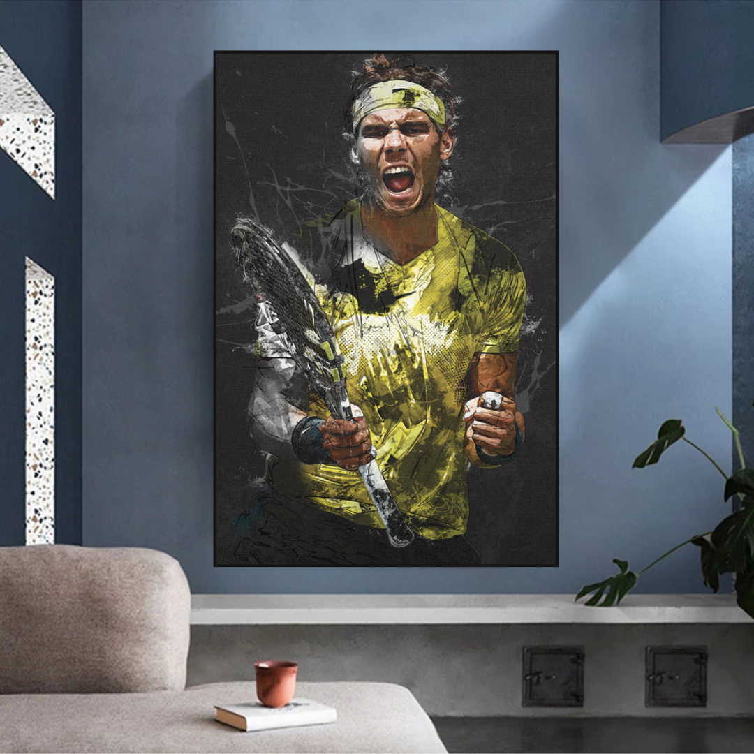 Rafael Nadal Tennis Legend Sports Canvas Wall Art-ChandeliersDecor