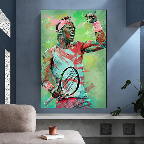 Rafael Nadal Tennis Legend Sports Canvas Wall Art-ChandeliersDecor