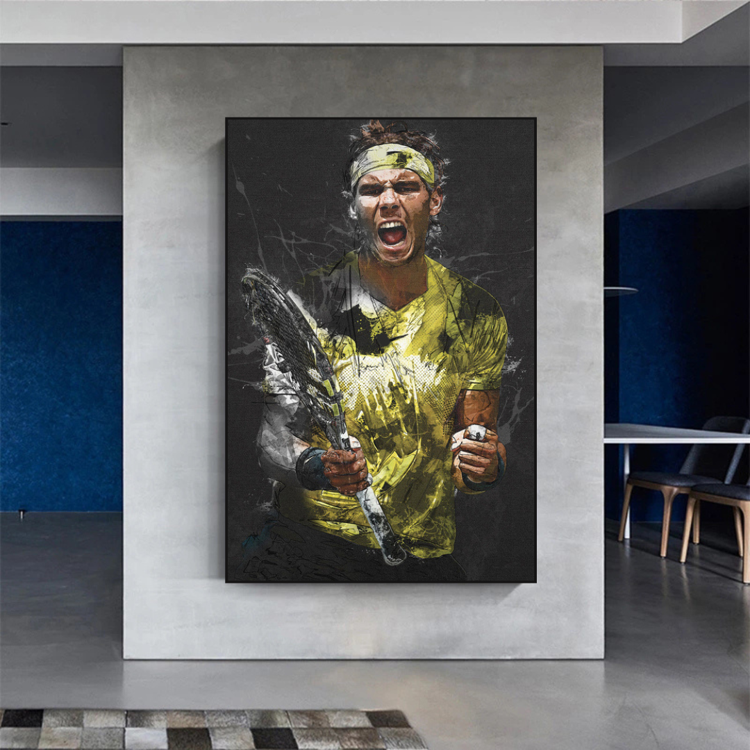 Rafael Nadal Tennis Legend Sports Canvas Wall Art-ChandeliersDecor