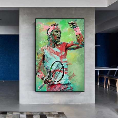 Rafael Nadal Tennis Legend Sports Canvas Wall Art-ChandeliersDecor