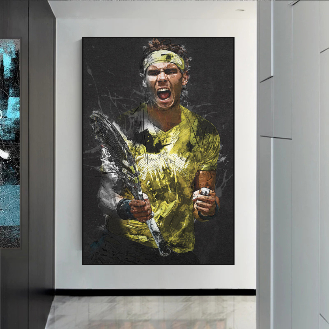 Rafael Nadal Tennis Legend Sports Canvas Wall Art-ChandeliersDecor