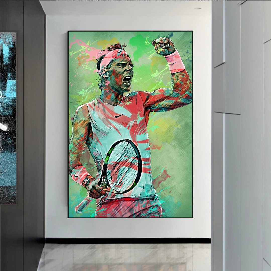 Rafael Nadal Tennis Legend Sports Canvas Wall Art-ChandeliersDecor