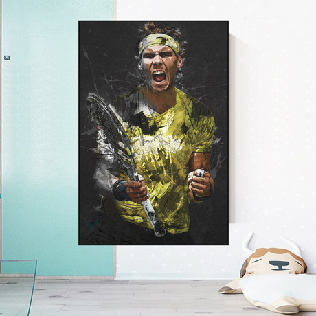 Rafael Nadal Tennis Legend Sports Canvas Wall Art-ChandeliersDecor