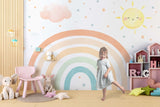 Rainbow Kingdom Kids Room Wallpaper Mural-ChandeliersDecor.com