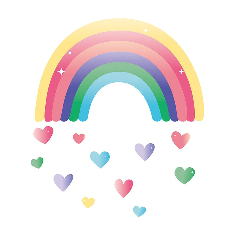 Rainbow Love Heart Wall Stickers for Baby Room-ChandeliersDecor