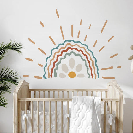 Rainbow Sun Pattern Wall Stickers-ChandeliersDecor