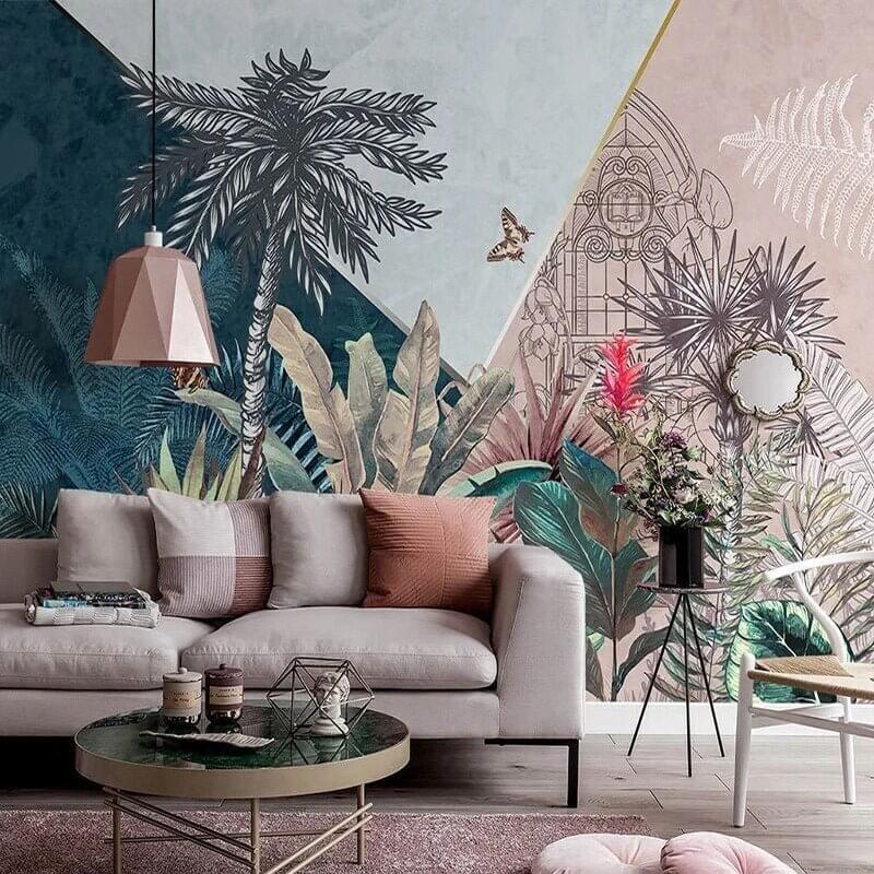 Rainforest Palm Trees Wallpaper for Home Wall Decor-ChandeliersDecor.com