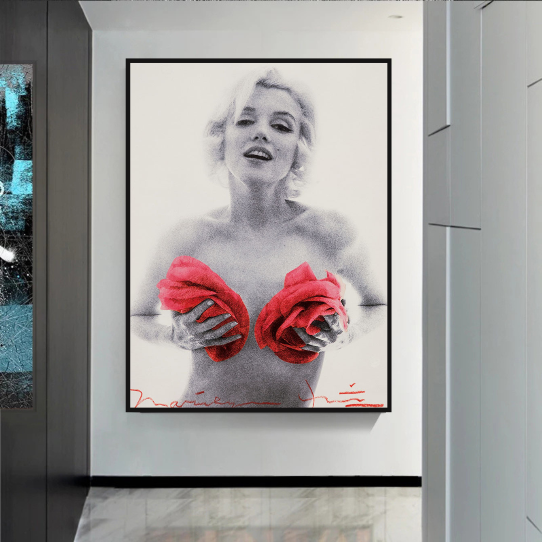 Red Flowers: Marilyn Poster - Captivating Blossoms-ChandeliersDecor