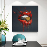 Red Lips Bullet Art Canvas Abstract Wall Décor