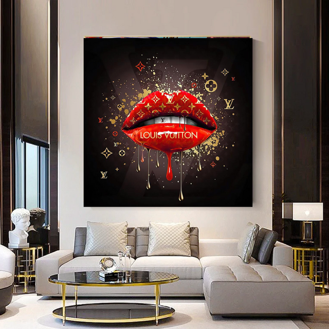 Red Lips Canvas Wall Art