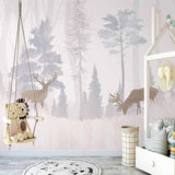 Reindeers in the Forest Nursery Wallpaper-ChandeliersDecor.com
