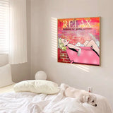 Relax Woman Bathing Print Poster on Canvas - Home Decor Wall Art-ChandeliersDecor