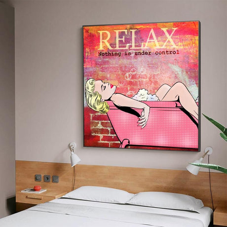 Relax Woman Bathing Print Poster on Canvas - Home Decor Wall Art-ChandeliersDecor