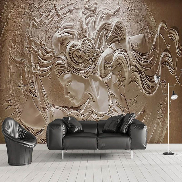 Relief Beauty Wallpaper for Home Wall Decor-ChandeliersDecor.com