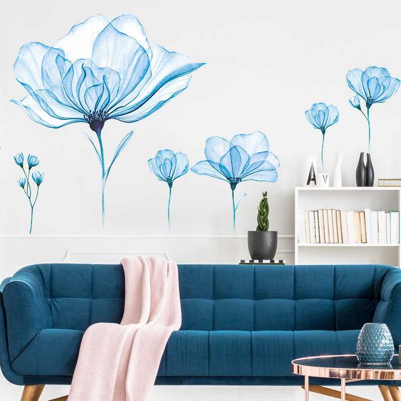 Still life Flower Removable Self-adhesive Wall Stickers PVC Decals | Home Decor Mural Posters for Dining Room Bedroom Wallpaper