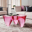 Resin Figurine Glass Coffee Table-ChandeliersDecor