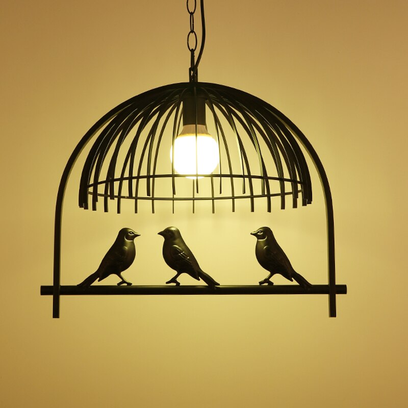 Resin Iron Bird Cage Chandelier-ChandeliersDecor