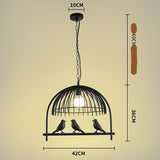 Resin Iron Bird Cage Chandelier-ChandeliersDecor