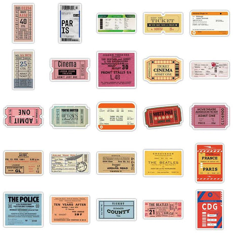 Retro Air Tickets Stickers Pack-ChandeliersDecor