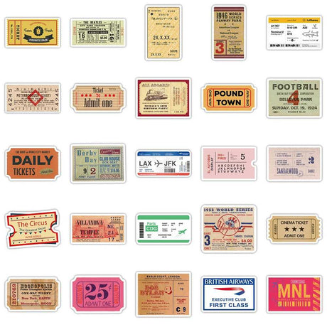 Retro Air Tickets Stickers Pack-ChandeliersDecor