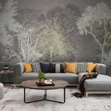 Retro Forest 3D Tree Wallpaper for Home Wall Decor-ChandeliersDecor