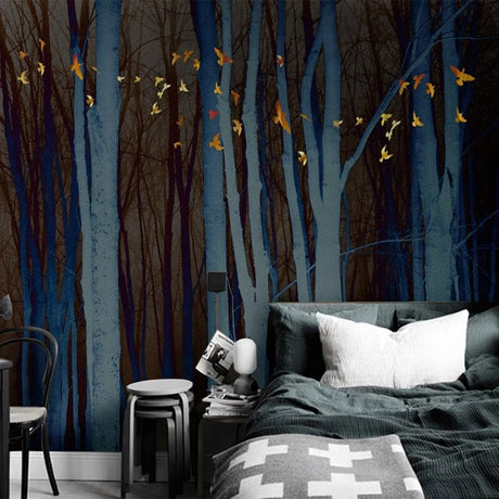 Retro Forest Wallpaper Mural - Transform Your Space-ChandeliersDecor