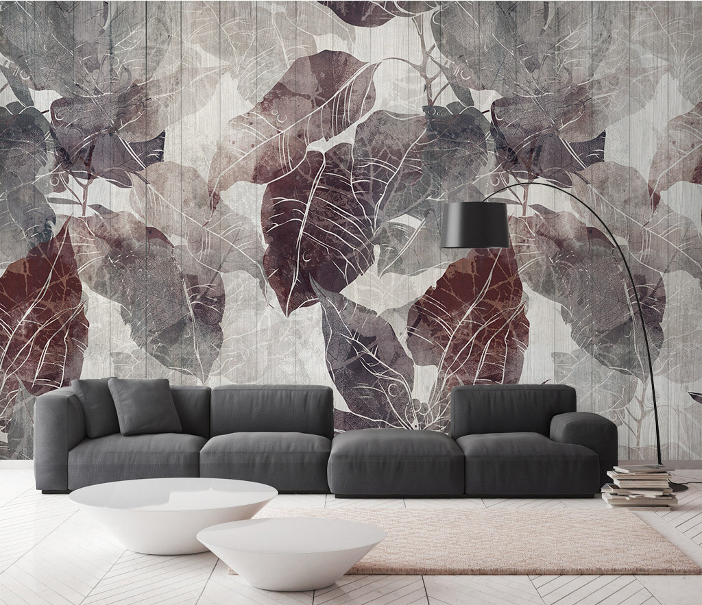 Retro Leaves Theme: Romantic Wallpaper Murals-ChandeliersDecor